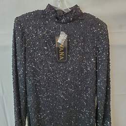 Ivana High Neck Beaded Sequin Dress in Size 12 with Tags alternative image