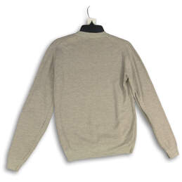 Womens Beige Geometric Long Sleeve Crew Neck Pullover Sweater Size Medium alternative image