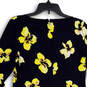 Womens Blue Yellow Floral Bell Sleeve Knee Length Shift Dress Size 8 image number 3