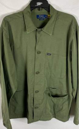 Polo Ralph Lauren Mens Green Long Sleeve Button-Front Utility Jacket Size XL alternative image