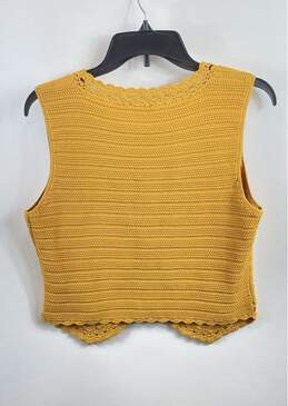 Sandro Women Yellow Crochet Knitted Tank Top M alternative image
