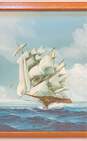 Sailing Ship Oil on canvas by Jackson Signed. Framed image number 5