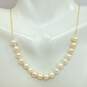 Romantic 14K Yellow Gold Pearl Necklace 4.0g image number 2