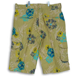 NWT Mens Green Floral Button Flat Front Straight Leg Cargo Shorts Size 38 alternative image