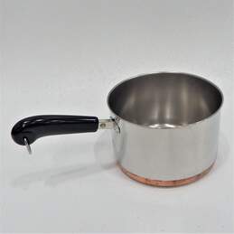 Vintage Revere Ware 1801 Copper Clad Bottom 3 Quart Sauce Pan Pot w/Lid alternative image