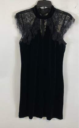White House Black Market Womens Black Lace Keyhole Neck Sheath Dress Size 8