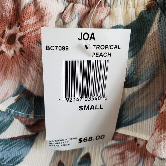 J.O.A Women Ivory Tropical Cold Shoulder Top S NWT image number 5
