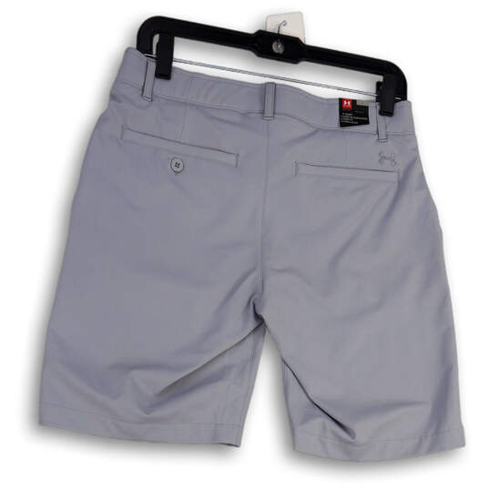 NWT Womens Gray Flat Front Pockets Stretch Regular Fit Chino Shorts Size 8 image number 2