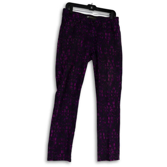 Womens Purple Pockets Dark Wash Regular Fit Mid Rise Skinny Jeans Sz 29/32 image number 1