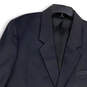 Mens Black Notch Lapel Pockets Single Breasted One Button Blazer Size 46R image number 3