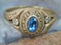 10K Yellow Gold 1992 Fremd High School Blue Spinel CZ Class Ring 3.1g image number 1