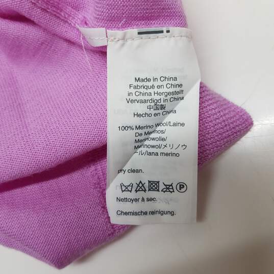 J. Crew Pink Long Sleeve Merino Wool Pullover Sweatshirt Women's Size XL image number 4