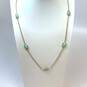 Designer Kendra Scott Gold-Tone Green Turquoise Stone Chain Necklace image number 1