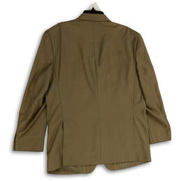 Mens Brown Notch Lapel Long Sleeve Flap Pocket Two Button Blazer Sz 40Wx46R alternative image