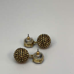 Designer J. Crew Gold-Tone Crystal Cut Stone Ball Shape Drop Earrings alternative image