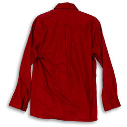 Mens Red Long Sleeve Collared Front Pocket Casual Dress Shirt Size Medium alternative image