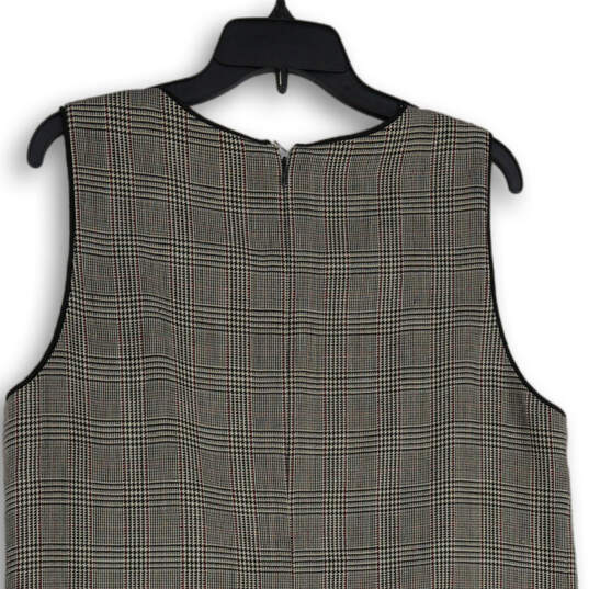 Womens Multicolor Plaid Sleeve Cutout Pocket Back Zip Shift Dress Size 12 image number 4