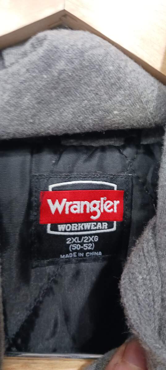 Men’s Wrangler Quilted Lined Shirt Jacket Sz 2XL image number 3
