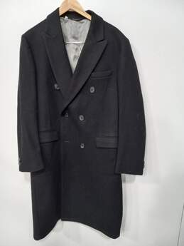 The Sovereign Black Wool Trench Coat Men's Size 42
