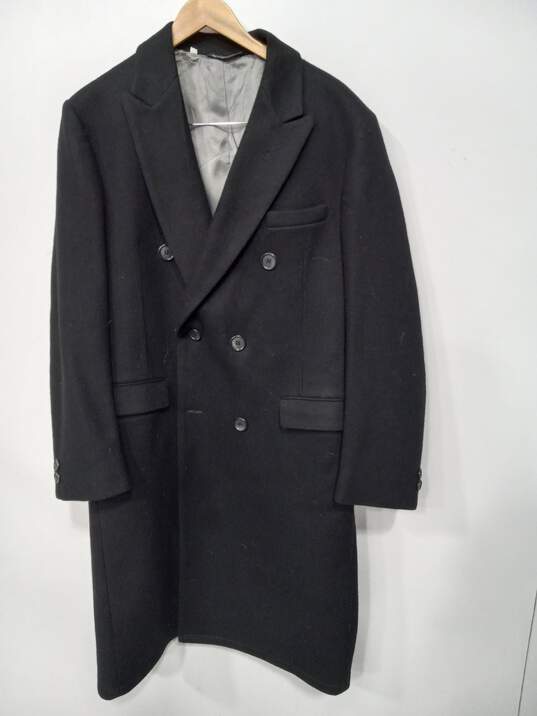The Sovereign Black Wool Trench Coat Men's Size 42 image number 1