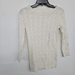 White Knit Long Sleeve Sweater