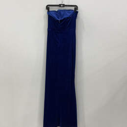 Womens Blue Sleeveless Regular Fit Back-Zip Maxi Dress Size Medium alternative image