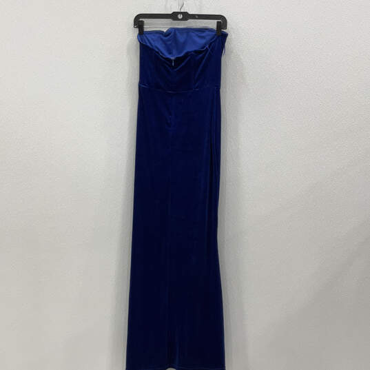 Womens Blue Sleeveless Regular Fit Back-Zip Maxi Dress Size Medium image number 2