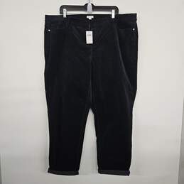 Black Cropped Corduroy Pants