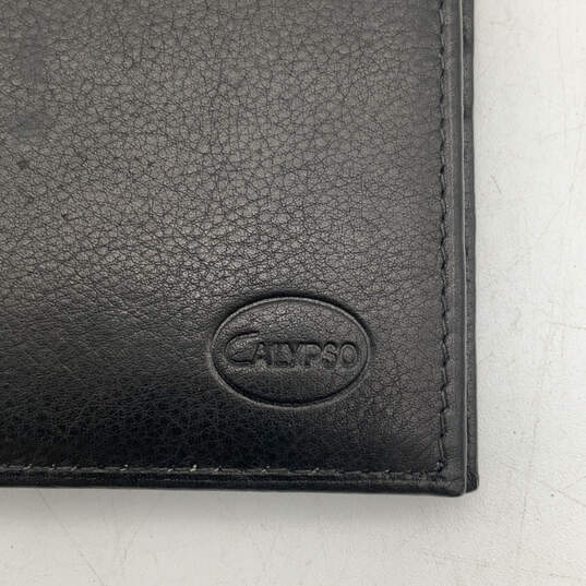 Mens Black Leather ID Window Inner Card Pocket Bifold Wallet image number 4