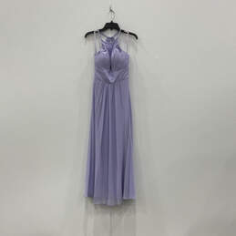 Womens Purple Spaghetti Strap Sleeveless Back Zip Long Maxi Dress Size 6