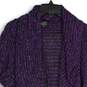 INC International Concepts Womens Purple Black Striped Cardigan Sweater Size XL image number 3