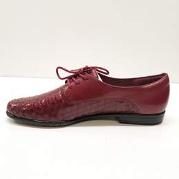 Trotters Lizzie Burgundy Woven Leather Lace Up Shoes Women's Size 9 N alternative image