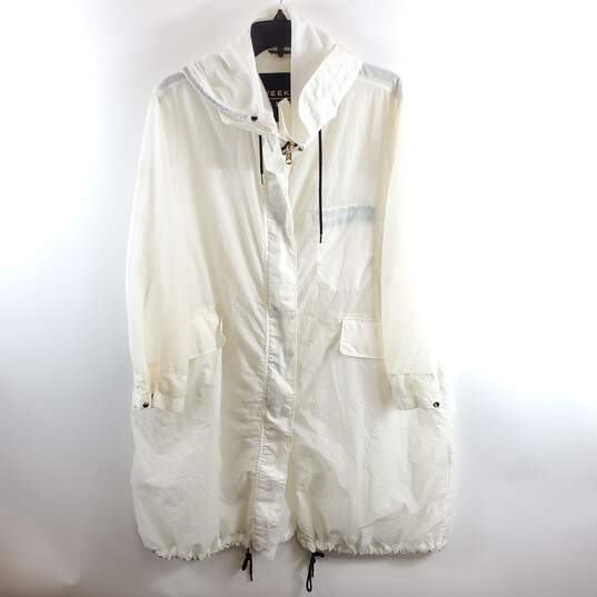 Weekend Max Mara Women White Rain Jacket Sz 7 image number 2