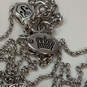 Designer Juicy Couture Silver-Tone Chain Clear Rhinestone Pendant Necklace image number 4