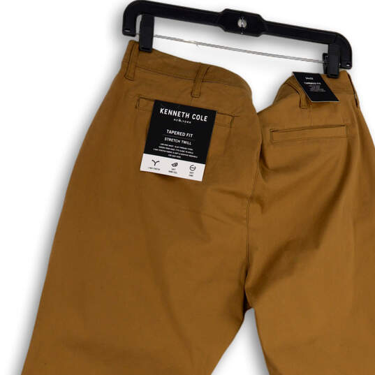 NWT Mens Brown Flat Front Stretch Twill Tapered Fit Chino Pants Size 34X32 image number 4