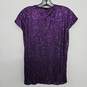 Purple Sequin Ruched Wrap Blouse image number 2