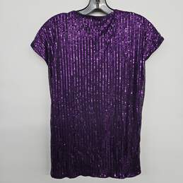 Purple Sequin Ruched Wrap Blouse alternative image