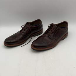 Bostonian Mens Brown Loafer Brogue Shoes Size 11 With Burma Bibas Purple Necktie alternative image