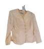 Women's Beige Designer Long Sleeve Button Front Blazer Size 12 image number 1