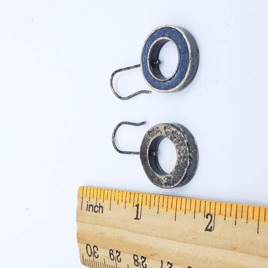 925 Silver Pumice Circle Earrings image number 4