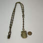 Designer J. Crew Gold-Tone Hinged Photo Link Chain Pendant Necklace image number 2