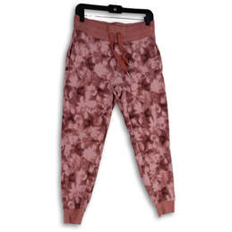 Womens Pink Tie Dye Elastic Waist Slash Pocket Activwear Jogger Pants Sz S