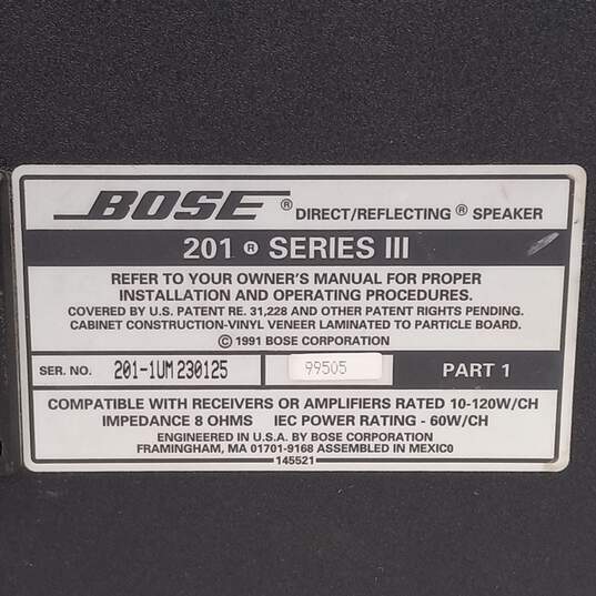 One Black Bose 201 Series III Speaker image number 3