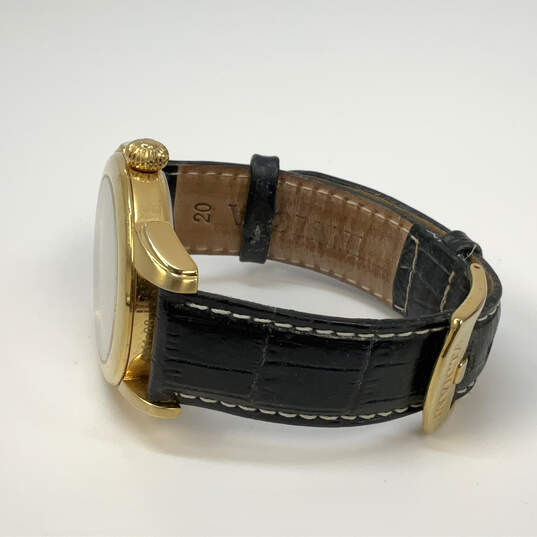 Designer Invicta Black Leather Strap Analog Round Dial Quartz Wristwatch image number 3