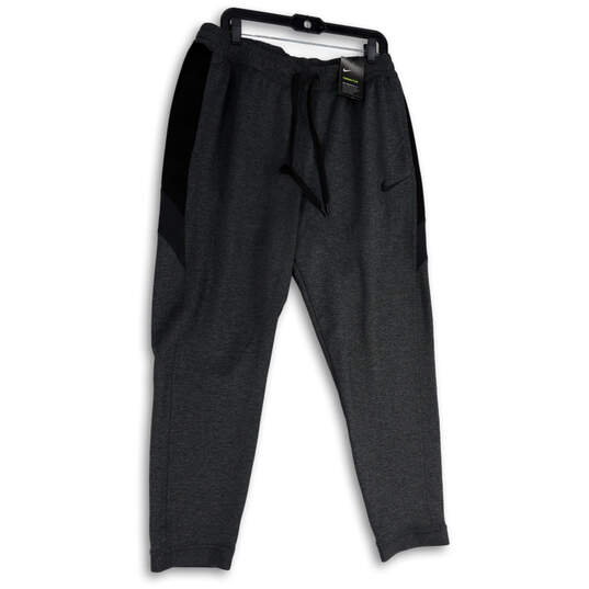 NWT Mens Gray Black Dri-Fit Therma Flex Drawstring Jogger Pants Size XL image number 1