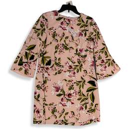 NWT White House Black Market Womens Pink Green Floral Shift Dress Size 10