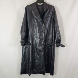 Nasty Gal Women's Long Black Leather Jacket SZ 4