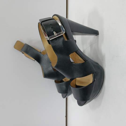 Michael Kors Women's PW16K Black Leather Heels 7M image number 1