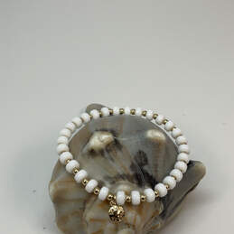 Designer J. Crew Gold-Tone White Round Shape Fashionable Beaded Bracelet