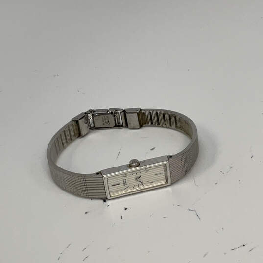 Designer Seiko Silver-Tone Rectangular Dial Chain Strap Analog Wristwatch image number 2